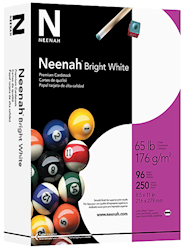 CARDSTOCK, BRIGHT WHITE, 8.5" X 11", 65 LBS, 250 SHEETS/CT LARGE